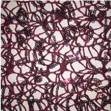 75% OFF Burgundy Sequined Crocheted Lace Fabric 0.5m